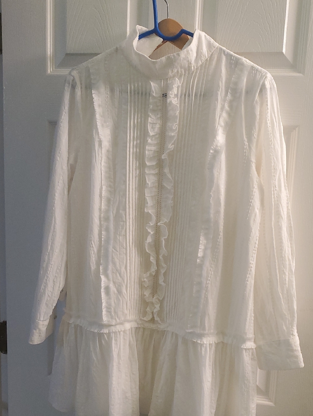 Area stars White Textured Button-Up Top cotton dress